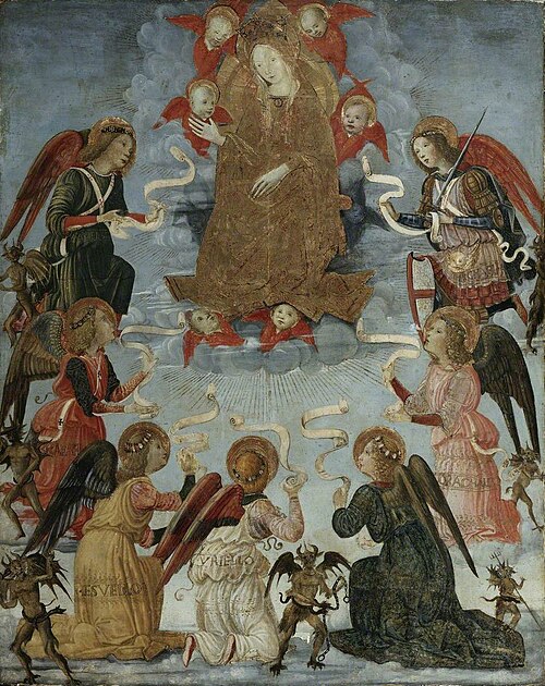 Virgin in Glory Surrounded by Seven Archangels, 1500, Maître de Marradi