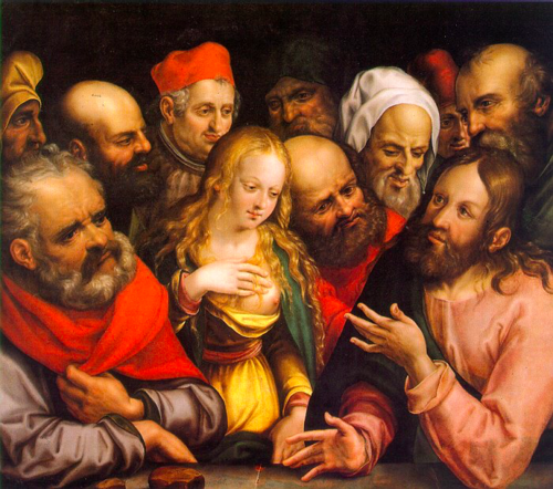 Christ and the Woman Taken in Adultery, 1617, Jobst Harrich