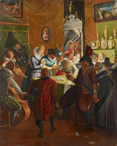 Tavern scene in the night, 1586, Joos van Winghe