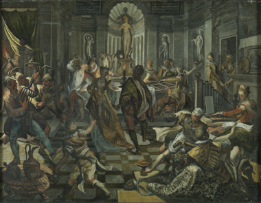Fête nocturne et mascarade, 1586, Joos van Winghe