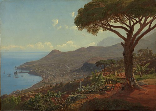 Utsikt over Funchal på Madeira, 1853, Johan Fredrik Eckersberg