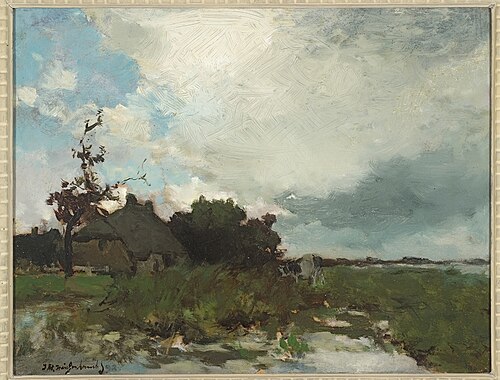 Boerderij in polderlandschap., 1892, Johan Hendrik Weissenbruch