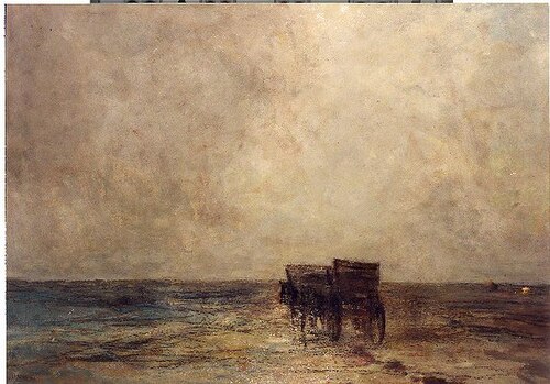 Strand met een schelpenwagen, 1900, Johan Hendrik Weissenbruch