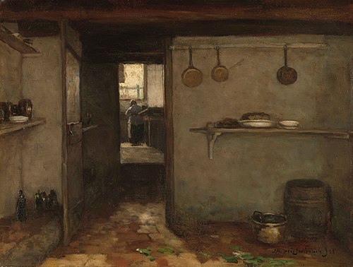 Cellar of the Artist’s Home in The Hague, 1888, Johan Hendrik Weissenbruch