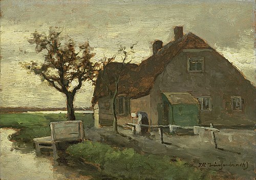 Boerenhuis aan een vaart, 1886, Johan Hendrik Weissenbruch