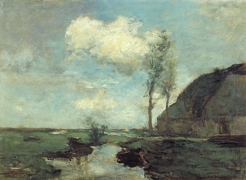 Boerderij in het polderland, 1872, Johan Hendrik Weissenbruch