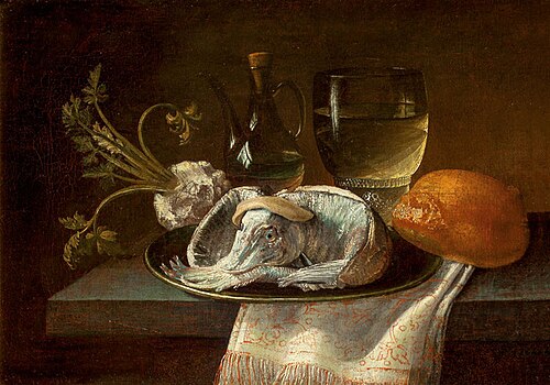 Still Life with a Pike, , Johann Adalbert Angermayer