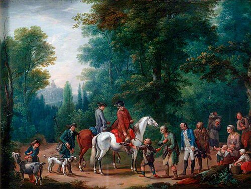 Landscape with Huntsmen and Beggars, 1775, Johann Andreas Herrlein