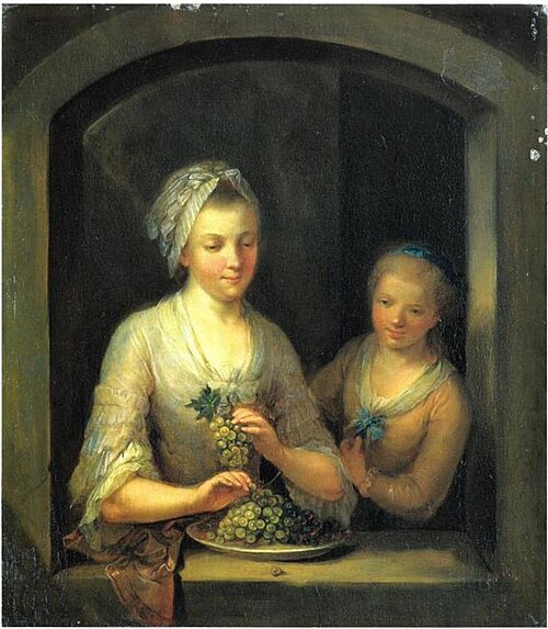 A Woman and a Girl at a Window, 1775, Johann Andreas Herrlein