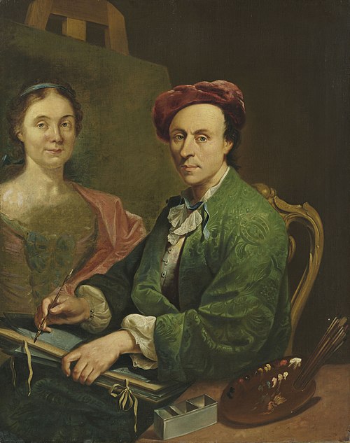 Self-portrait at the Easel, 1760, Johann Anton Tischbein