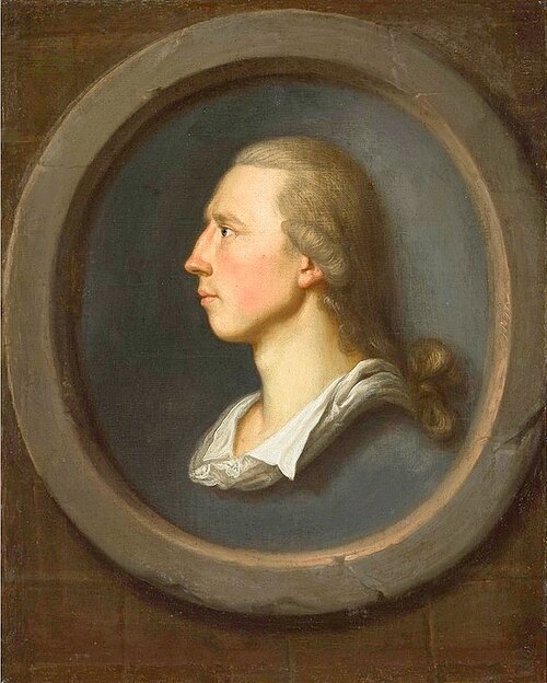 Profil młodego mężczyzny w kamiennym owalu (Autoportret ?), 1787, Johann Baptist Hauttmann