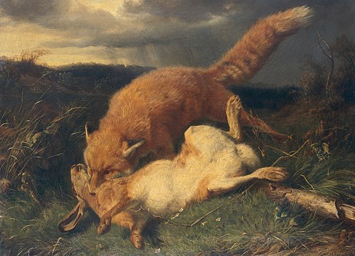 Fox and Hare, 1866, Johann Baptist Hofner