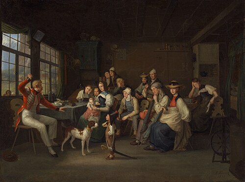 Schweizer Gardist erzählt in seiner Heimat seine Erlebnisse während der Pariser Juli-Revolution von , 1831, Johann Baptist Kirner