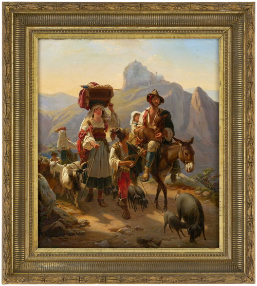 Famille paysanne italienne descendant de la montagne, 1835, Johann Baptist Kirner