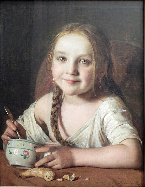 Girl at the Breakfast Table, 1846, Johann Baptist Reiter
