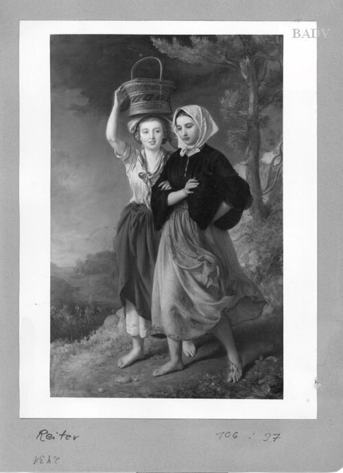 Zwei junge Mädchen, 1859, Johann Baptist Reiter