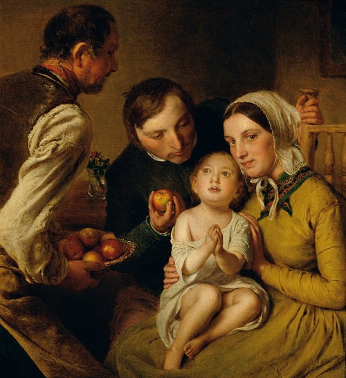 Das Bittenlernen (Familie Reiter), 1850, Johann Baptist Reiter