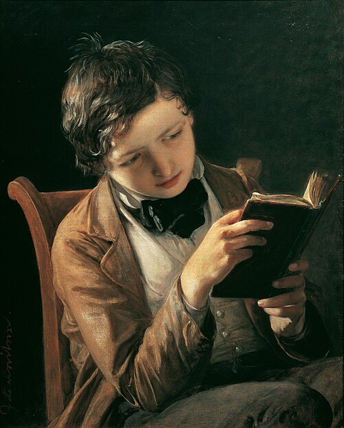 Lesender Knabe, 1860, Johann Baptist Reiter