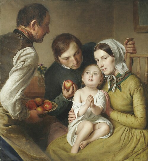 Das Bittenlernen (Familie Reiter), 1854, Johann Baptist Reiter