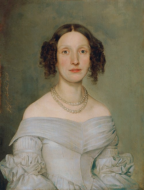 Dame in hellblauem Kleid, 1840, Johann Baptist Reiter
