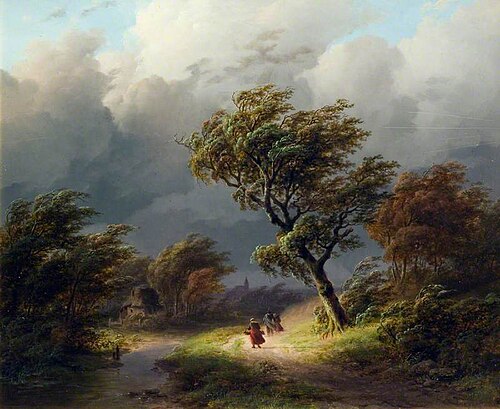 Trees in a Storm, 1845, Johann Bernhard Klombeck