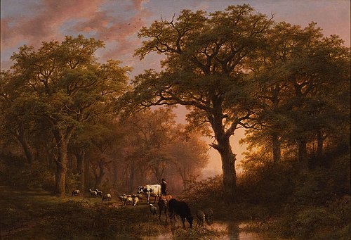 Zomerlandschap met vee, 1870, Johann Bernhard Klombeck
