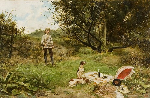 Brenar en la clariana d'un bosc, 1850, Agustín Salinas Teruel
