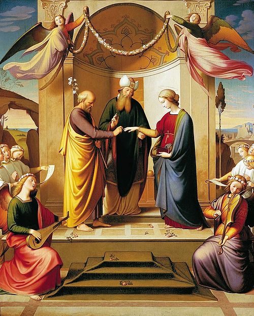 Marriage of the Virgin (Sposalizio)., 1834, Johann Friedrich Overbeck