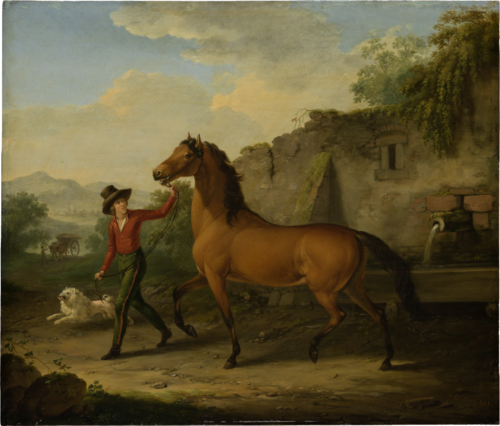 A Groom Leading a Stallion from the Drinking Trough, 1798, Johann Georg Pforr