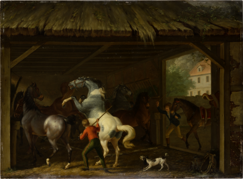 Bolting Horse in the Stable, 1797, Johann Georg Pforr
