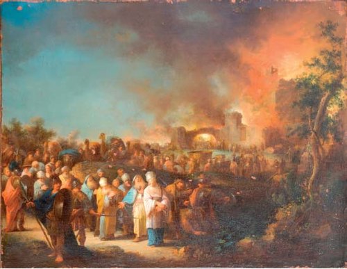 Destruction of Jerusalem., 1750, Johann Georg Trautmann