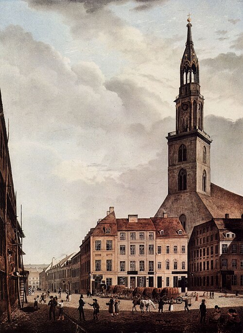 Berlin, Neuer Markt mit Marienkirche, 1828, Johann Heinrich Hintze