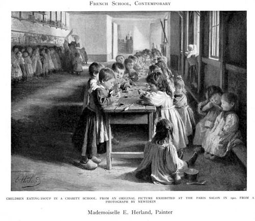 Children Eating Soup in a Charity School - 1901, 1901, Emma Herland