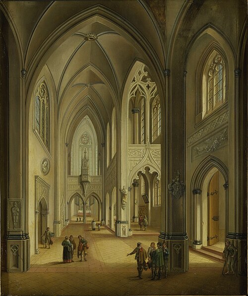 Interior of a Gothic church, 1812, Johann Ludwig Ernst Morgenstern