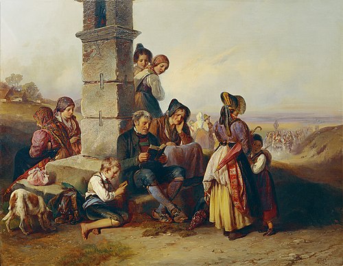 The pilgrims' rest, 1852, Matthias Ranftl