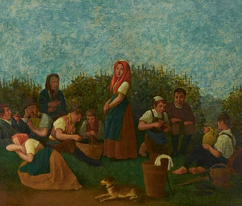 Rast im Weinberg (Familie Schreiber), 1872, Johann Michael Neder