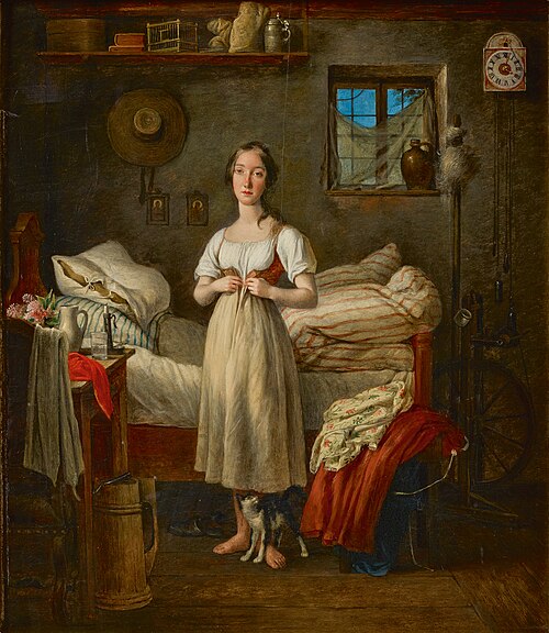 After a girl's morning toilet, 1836, Johann Michael Neder
