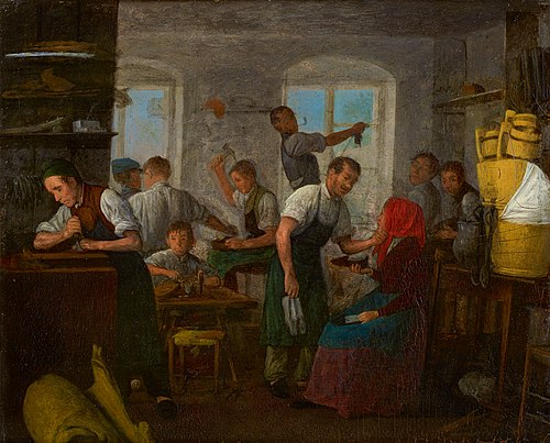 Shoemaker Workshop, 1838, Johann Michael Neder
