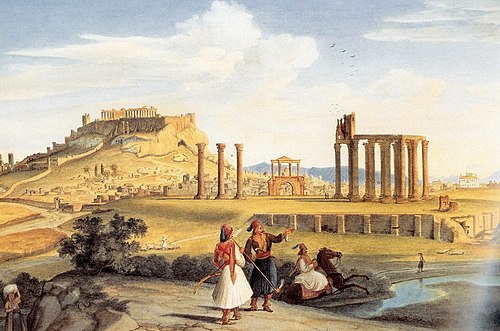 Athènes, Temple de Zeus, 1833, Johann Michael Wittmer