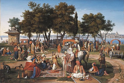 An den Süßen Wassern Asiens in Konstantinopel, 1837, Johann Michael Wittmer