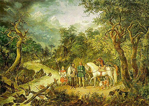 Rudolf von Habsburg und der Priester, 1850, Johann Nepomuk Hoechle