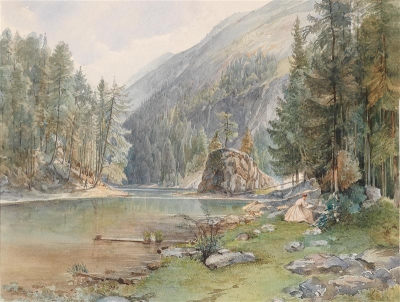 A motif of Tristachersee near Lienz, 1868, Johann Nepomuk Passini