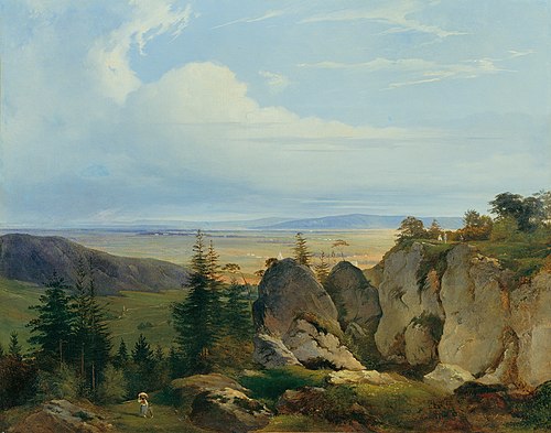 Die Wiener-Neustädter Heide von Wetzelsdorf aus gesehen, 1843, Johann Nepomuk Passini
