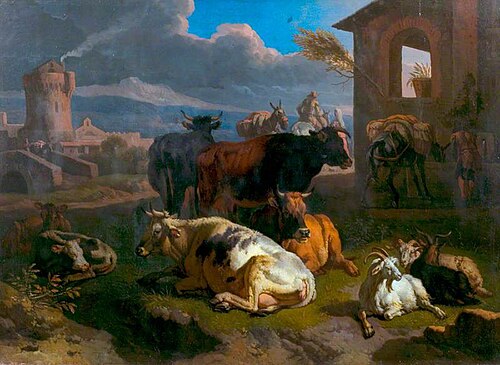 Italian Landscape with Cattle, , Pieter van Bloemen