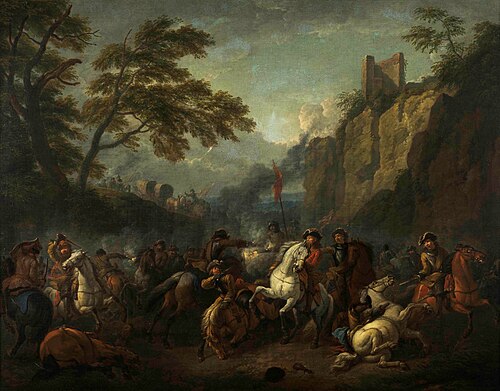 Battle scene, 1698, Pieter van Bloemen