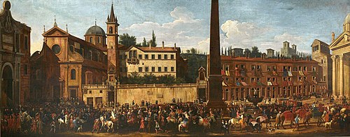L'Entrée de l'ambassadeur polonais Michał Kazimierz Radziwill à Rome en 1680., 1680, Pieter van Bloemen