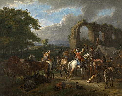 Horseman's Scene, 1713, Pieter van Bloemen