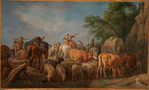 A cattle transport, 1719, Pieter van Bloemen