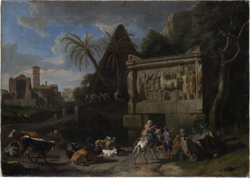 Landscape with Ancient Ruins, a Resting Flock in the Front, 1707, Pieter van Bloemen