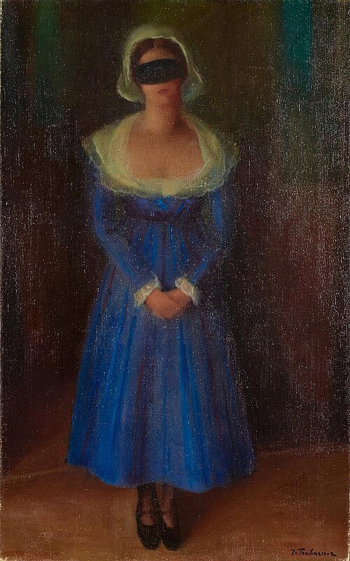 Portrait Ilona mit Maske, 1926, Johann Tscharner